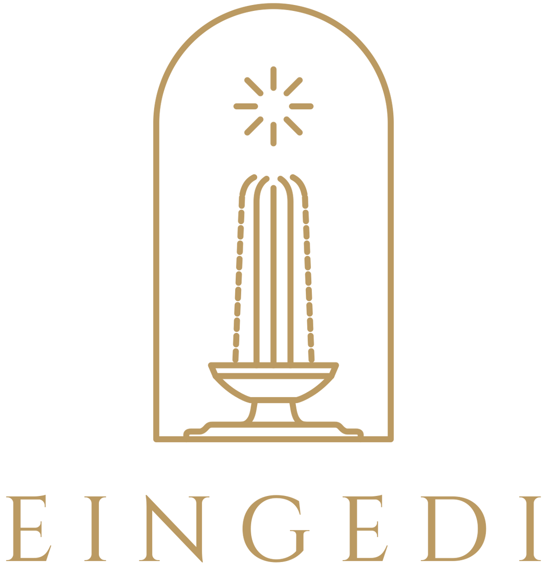 Eingedi vertical logo, Sacred Gold